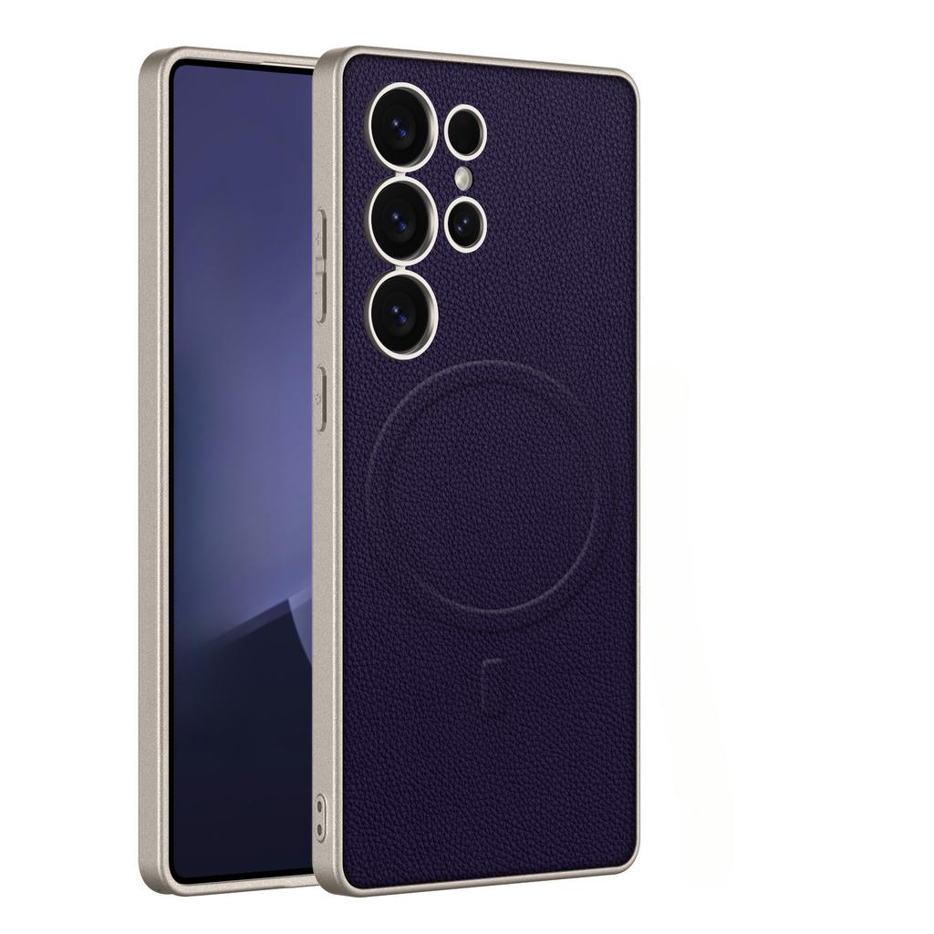 Кожаный жесткий чехол с магнитным покрытием для телефона Samsung Galaxy S25 S24 Plus S23 ультра ударопрочный защитный чехол
