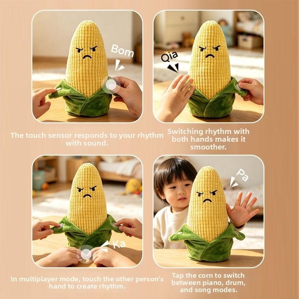 Soft Texture Inertial Beat Corn Musical Toy 6 Modes Corn Induction Metronome Music Perception