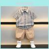 Stylish Boys Summer Outfit Set With Short Sleeve Shirt And Shorts For Ages 3-8 Years