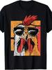 Cool Rooster Wearing Sunglasses Retro Retro Chicken Print T-Shirt Men Women Comfortable And Versatile Suitable For Summer