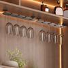 Punch-free Upside Down Shelf 2/3/4 Slots Goblet Storage Rack Inverted Goblets Rack  Wine Cabinet