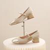 French Thick Heel Mary Jane Shoes Women's 2025 Spring and Autumn New Retro Square Head Light Mouth Single Shoes with Skirt Small Single Shoes