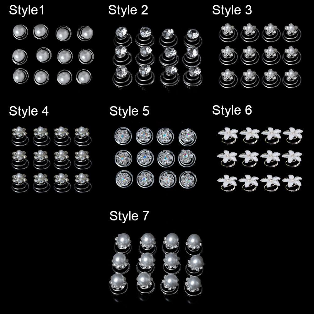 12 шт. модные свадебные хрустальные стразы спиральные заколки-зажимы для волос головной убор невесты шпильки для волос