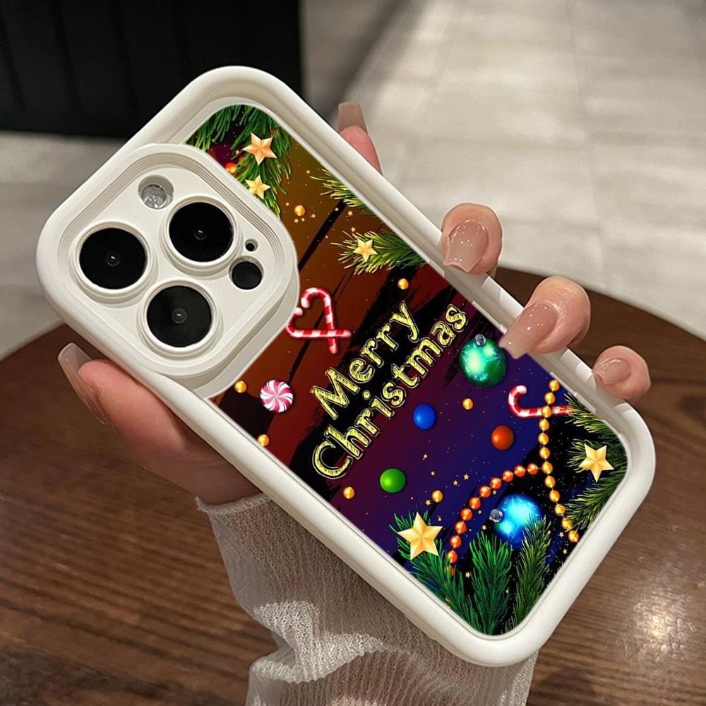 Чехлы для телефонов Ae119 Merry Christmas Santa art design для iPhone 16 14 13 11 Pro Max 15 7 8 6 Plus 12 mini XR XS Max SE Angel Eye Ladder Protective Cover
