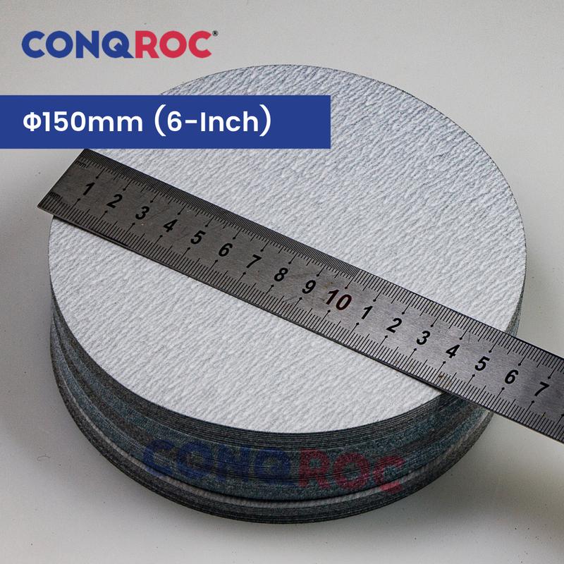 100 Pieces 150mm Sanding Discs White Fused Alumina 6-Inch Dry Sanding Papers Hook and Loop Grit 60~1000