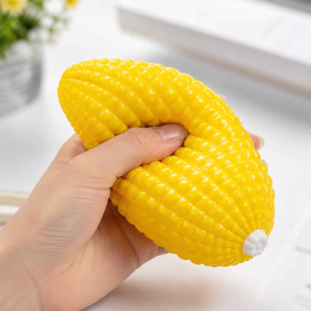 Corn Shaped Stress Relief Toy Soft Squeeze Sensory Fidget Toy for Hand Exercise and Anxiety Reduction Durable Material for Repeated Use