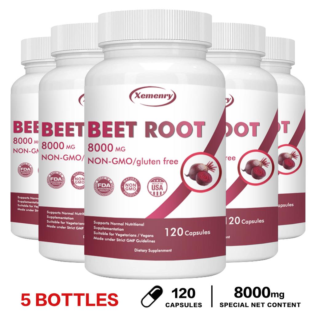 Beetroot capsules, containing beetroot powder extract, a potent formula suitable for both men and women.