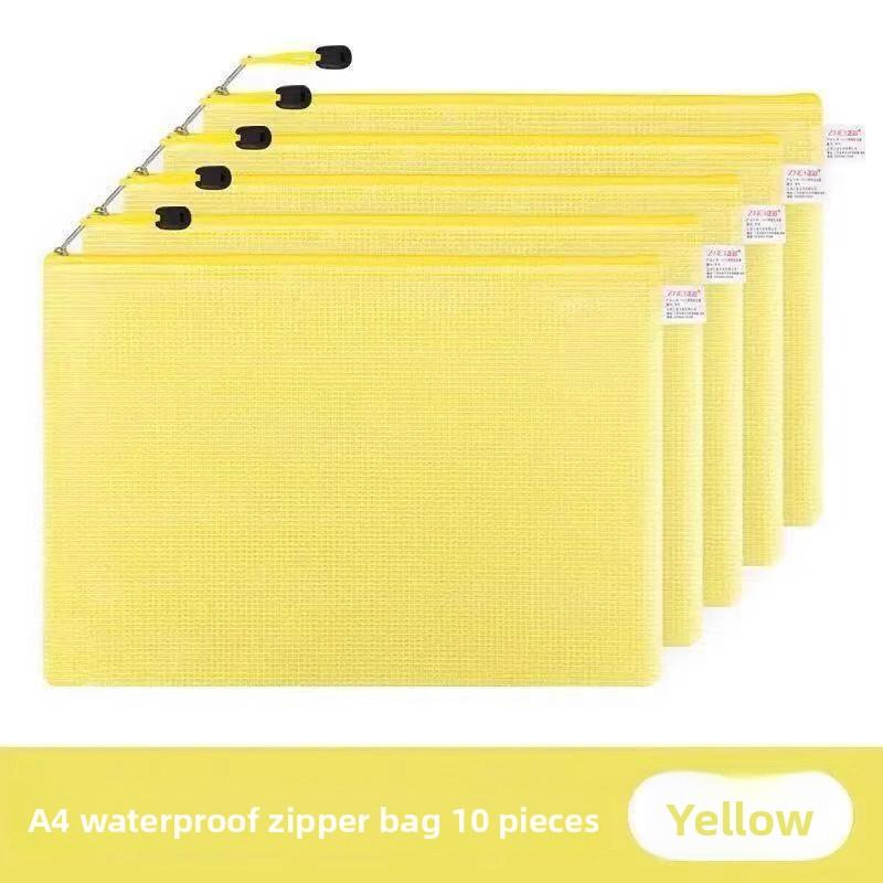 10PCS Zipper Mesh Bags A4/A5 Plastic Zipper Bags For Organizing Zipper Mesh Bags Waterproof Clear Travel Bags Office Supplies Document