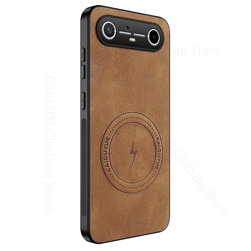 Для Magsafe Магнитный Беспроводной Зарядный Чехол Для Tecno Spark Go Slim 5G PU Кожа Противоударный Чехол Для TECNO Camon 40 30 Pro 5G