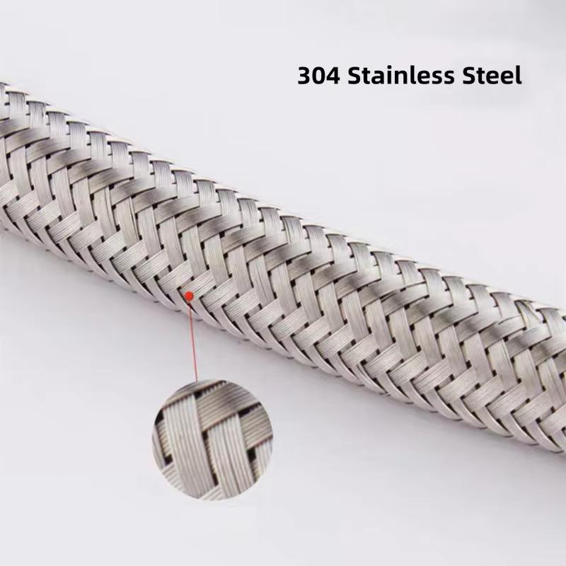 Bathroom Hose Stainless Steel Flexible Water Pipe Kitchen 2 Pieces/Set Hot and Cold Water Tap Water Supply Pipe Hose G 1/2 G 3/8