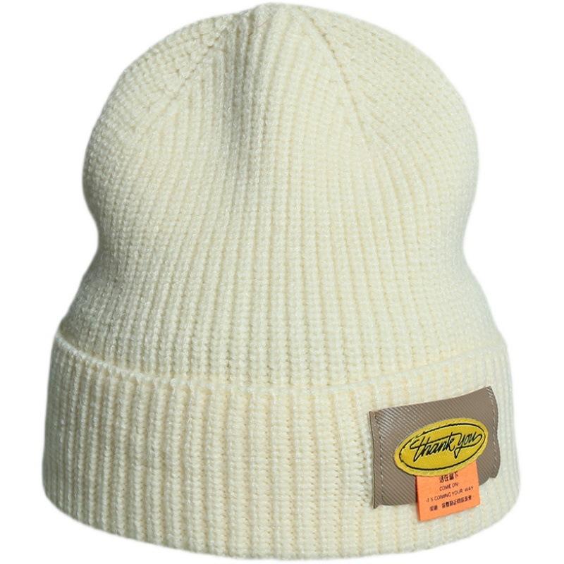 Чисто цветная шерстяная повседневная хип-хоп шапка шапка бини универсальная вязаная шапка мужская и женская индивидуальная модная парная шапка