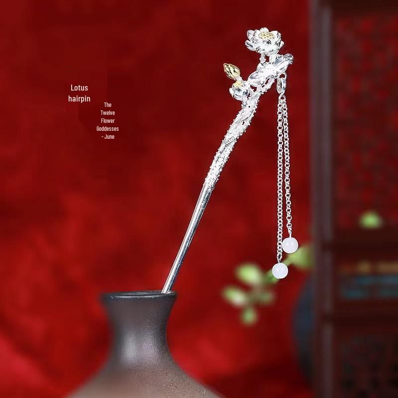 Двенадцать Богинь Цветов Ханфу Заколка для Волос - Прическа в Китайском Стиле Подарок на День Святого Валентина для Неё