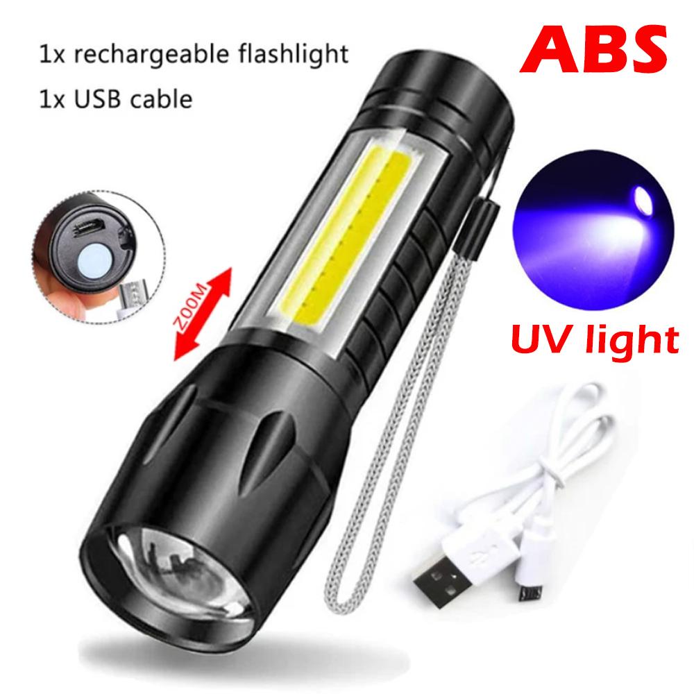 Мини УФ-фонарик LED Перезаряжаемый Фонарик Портативный USB-зарядка Фонарик Высокомощный Power Bank Кемпинг Водонепроницаемый Дальнобойный Фонарь