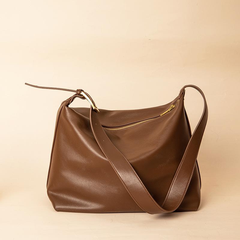 Women's bag, large crossbody bag, large capacity shoulder bag, soft leather, versatile, soft and minimalist style, 2024 new tote bag