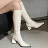 Дизайнерские 2025 Сексуальные Женские Высокие Сапоги Острый Носок Высокие Каблуки Элегантные Новые Зимние Ботильоны Челси Платье Вечеринка Туфли-Лодочки