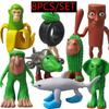8pcs 1 Set Italian Brainrot Plastic Toy Action Ction Figure,Tung Tung Tung Sahur Tralalero Tralala Decorative, Desktop Ornaments, Christmas Gifts