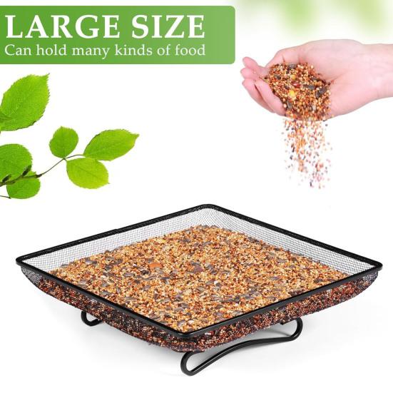 Металлический квадратный поддон для кормушки для птиц, сетчатый поддон для кормления семян диких птиц, наружная станция для кормления колибри на заднем дворе