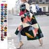 2025 Spring/Autumn Women's Long Flared Sleeve Printed Loose Trench Coat