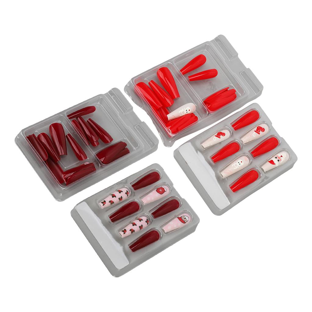 30 штук рождественские накладные ногти носимые самоклеящиеся полные обертывания искусственный лак рождественские накладные ногти