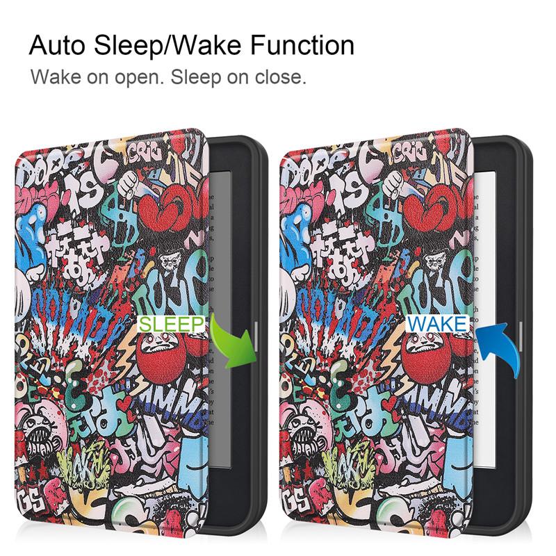 Чехол funda для KOBO Clara 2E Чехол 2022 Smart Cover Искусственная кожа Силиконовая задняя крышка Полный корпус Чехол для электронной книги для Etui Kobo Clara 2e Чехол Capa