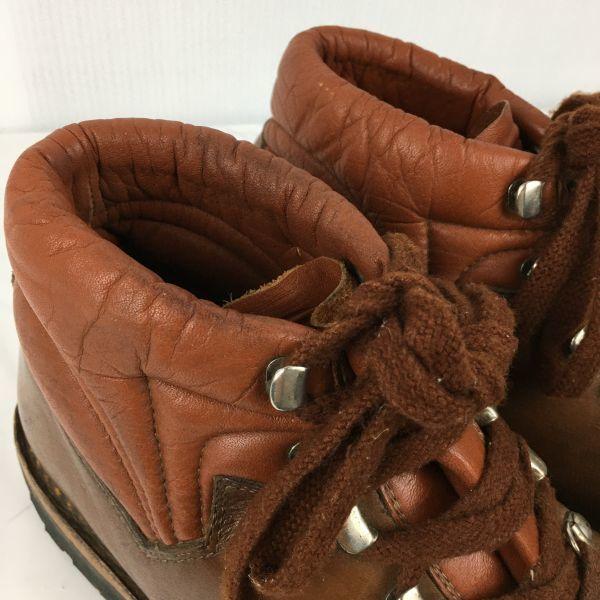 Винтажные кожаные ботинки для хайкинга/треккинга 80-х-90-х годов, подошва Vibram, размер 25.0-25.5-26.0, коричневый(ИСПОЛЬЗОВАЛ)