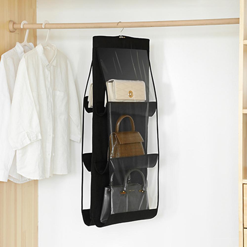 2PC Bag Storage Bag Hanging Bag Hanging 8-sided Transparent Storage Bag Bedroom Closet Dust Bag Foldable