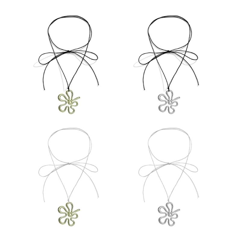 Y2K Необычное колье-чокер с цветком, колье-воротник, цепочка для ключицы, летняя шейная лента, праздничные украшения для женщин и девушек