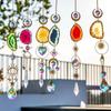 1 Pcs Suncatcher Crystal Sun and Moon Crystals Prism Rainbow Sun Catcher Garden Decoration Hanging Window Patio Ornament HMM