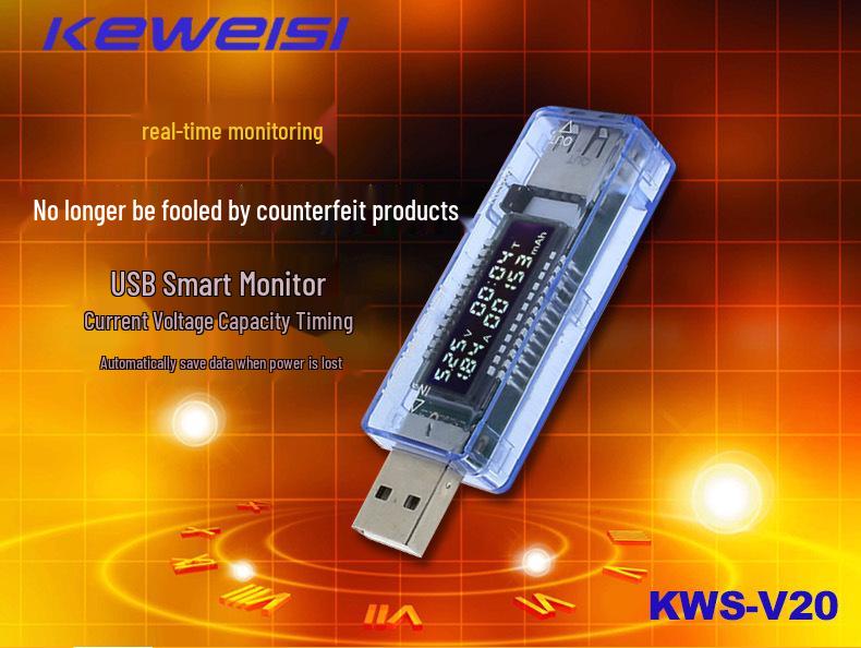 Kewes USB Current & Voltage Meter - Tester & Ammeter for Battery Capacity