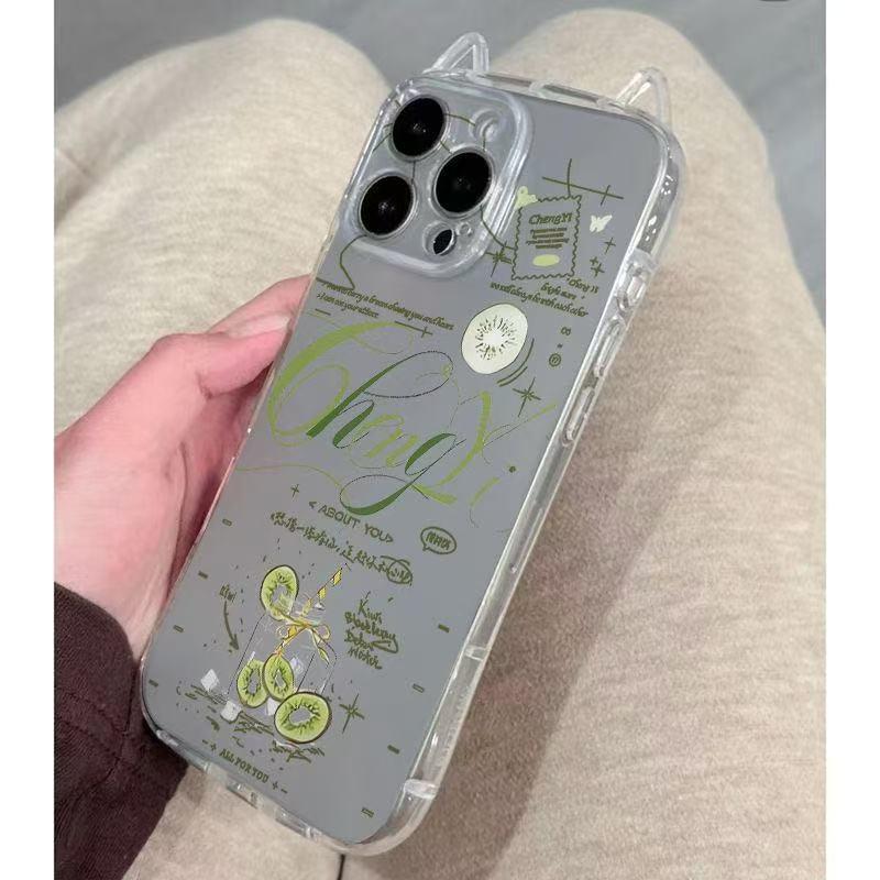 Прозрачный чехол для телефона с кошачьими ушками для iPhone 17/16 Pro Max/13/12/11