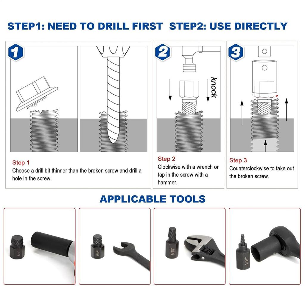Bolt Extractor Socket Set Easy Out Metal Heavy Duty Hand Tools 25-Piece Bolt Extractor Socket Set For Damaged Stripped Broken