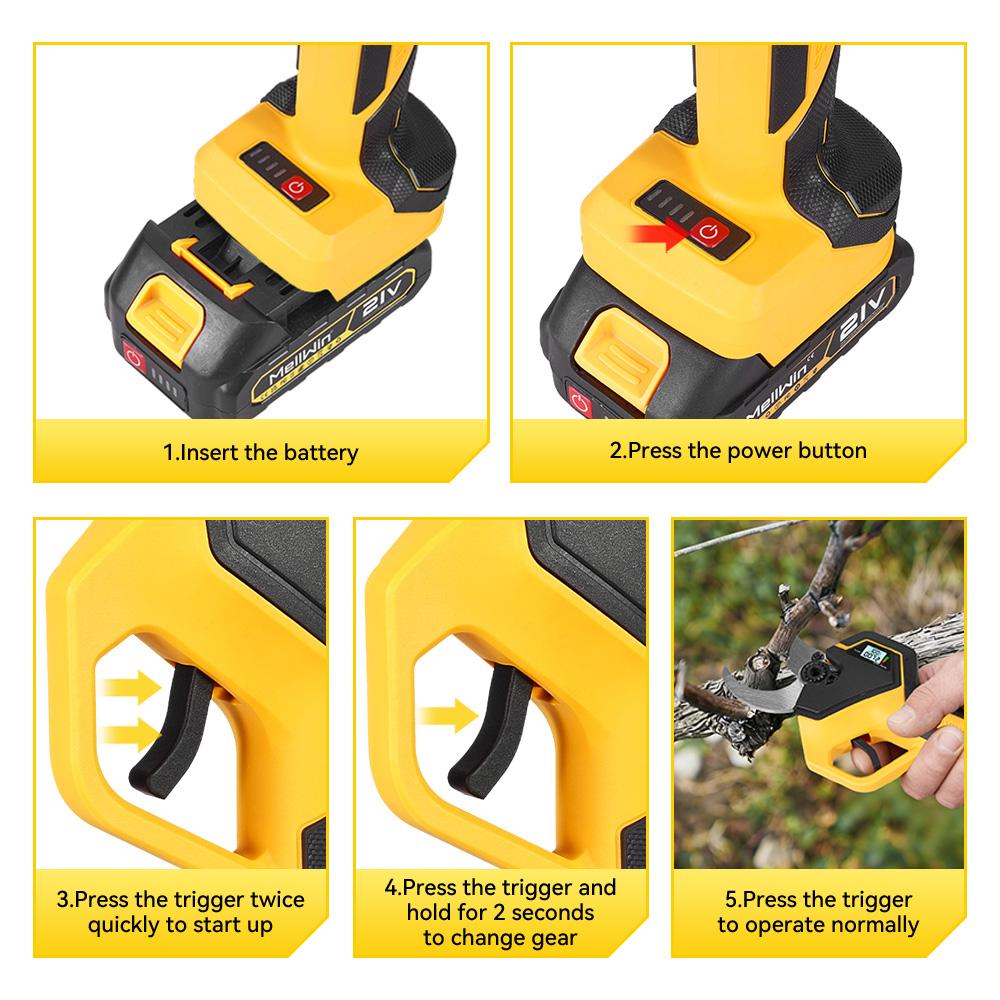 MELLWIN 2-в-1 Бесщеточный Электрический Сучкорез-Секатор с Телескопической Ручкой 180 см Садовый Инструмент-Секатор Для Аккумулятора Makita 18V