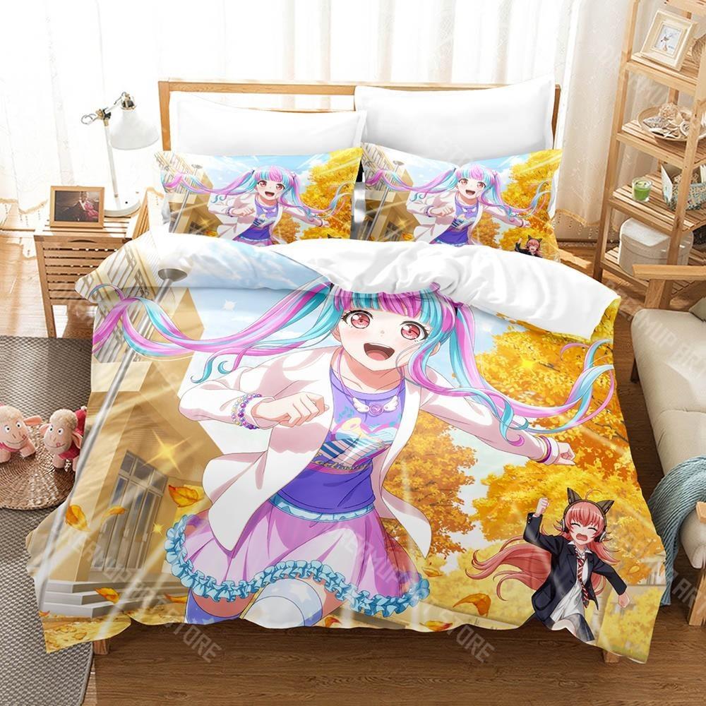 3D-печатный комплект постельного белья RAISE A SUILEN BanG Dream для мальчиков и девочек Пододеяльник Наволочка Размеры: Полуторный, Двуспальный, Евро, Полный, Односпальный, Двуспальный
