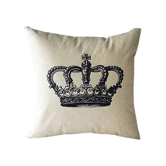 Talos Ретро домашняя декоративная льняная хлопковая подушка, чехол с короной, наволочка