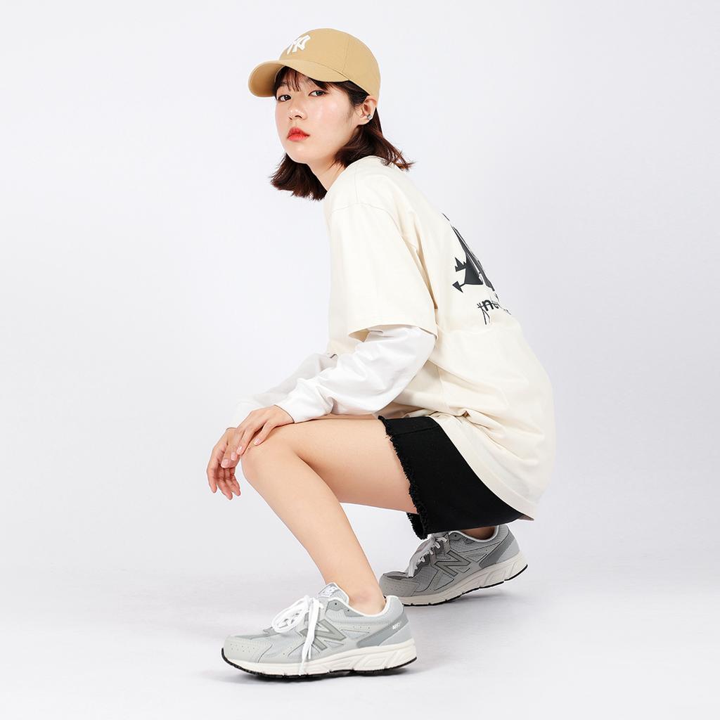 New Balance Nb 480 Удобная спортивная ткань Синтетическая кожа Низкий верх Повседневные кроссовки для бега Женские кроссовки Серый Белый W480KR5