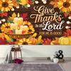 2D flat background banner  harvest thanksgiving "thank the Lord  for He is good" pattern background cloth