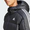 Adidas Пуховик средней тяжести с капюшоном, черная мужская уличная одежда HZ4429
