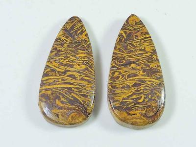 17X36X05 MM Натуральная яшма Мариам, пара кабошонов грушевидной формы, драгоценный камень 64 карата SK-3414