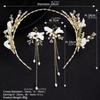Tassels Earring Bridal Headwear Earring Pearl Crown Elegant Flower Hairband  Women Lady