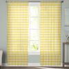 Желтые клетчатые прозрачные шторы для спальни, гостиной, вуали, оконные шторы, тюлевые шторы для детской комнаты