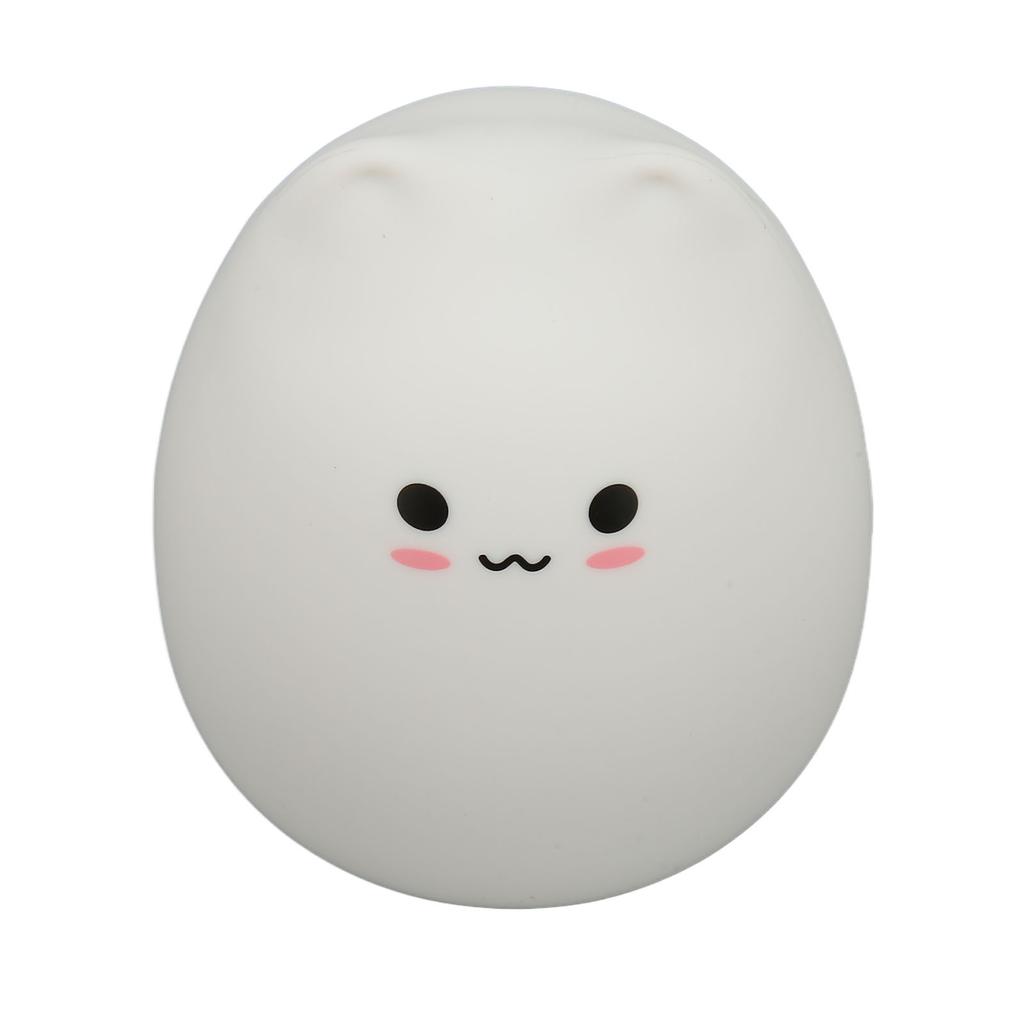 Silicone Cat Lamp 7 Colors Breathing Mode Warm White Light Cute Touch Night Light Cat Table Lamp