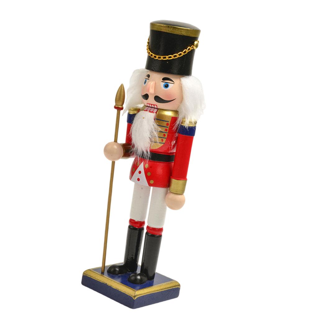Elegant 25cm Wood Nutcrackers Statue Artistic Tabletop Decoration for Nut Cracking and Display Stylish Desktop Ornament