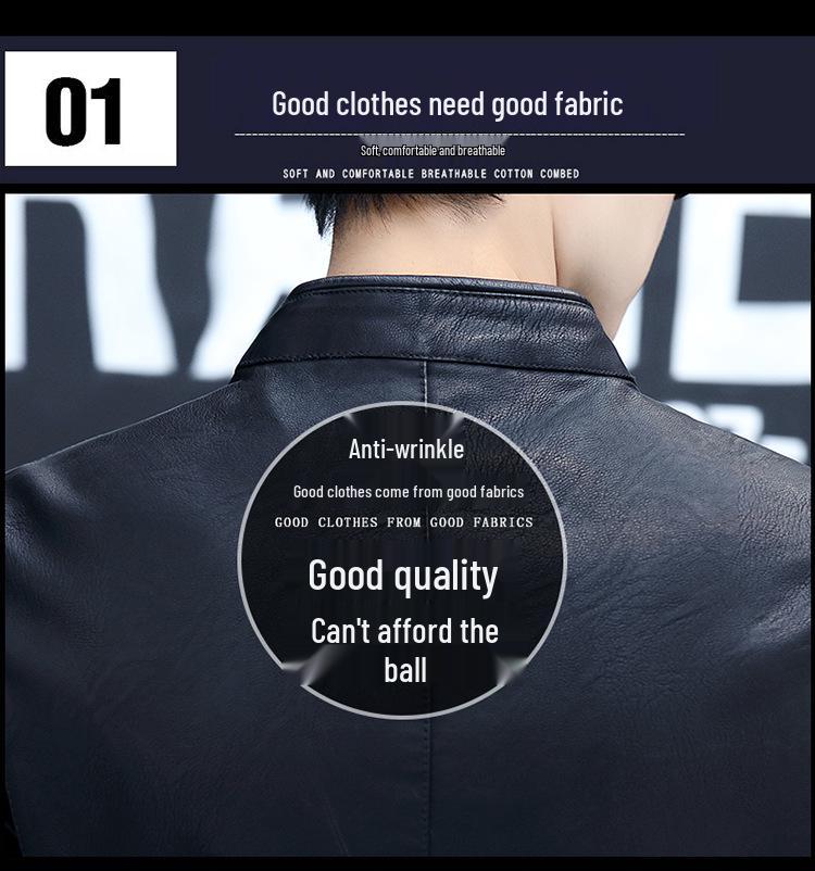 Модная кожаная куртка для мужчин Весна/Осень 2025 - Стильная уличная одежда для молодежи