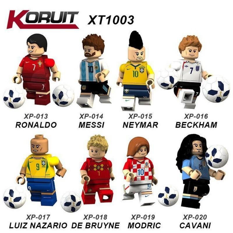 Leo Neymar Messi Cristiano Ronaldo Plastic Football Figurine Building Blocks