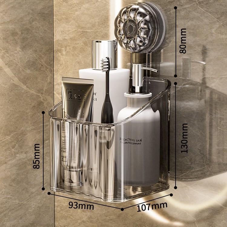 Настенная полка-органайзер на присосках без сверления для ванных принадлежностей и косметики