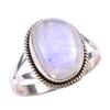 Кольцо из натурального радужного лунного камня, серебро 925 пробы, размер 10 C7j02