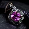 Серебро 925 пробы Натуральный кулон с розовым турмалином 35 карат Сертифицированный my.pd-7-k
