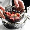 Стеклянная салатница с золотым ободком, чеканная, большая и толстая, прозрачная, позолоченная миска для супа или фруктов