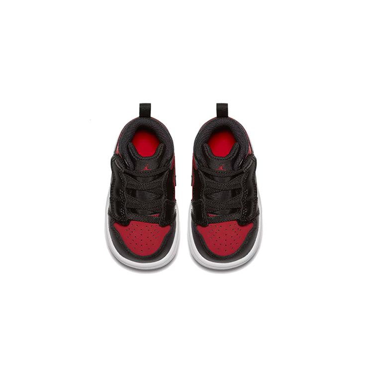 Jordan Детская обувь Air Jordan 1 Mid Alt Mid top Черно-красная для младенцев и малышей AR6352-610