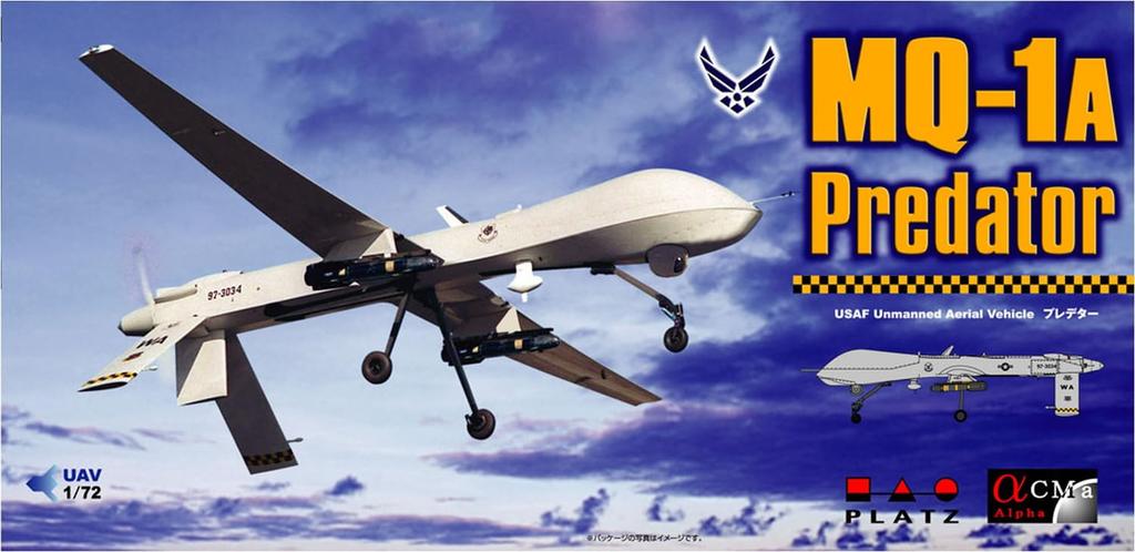 PLATZ Беспилотный ударный самолет Пластиковая модель 1/72 MQ-1A